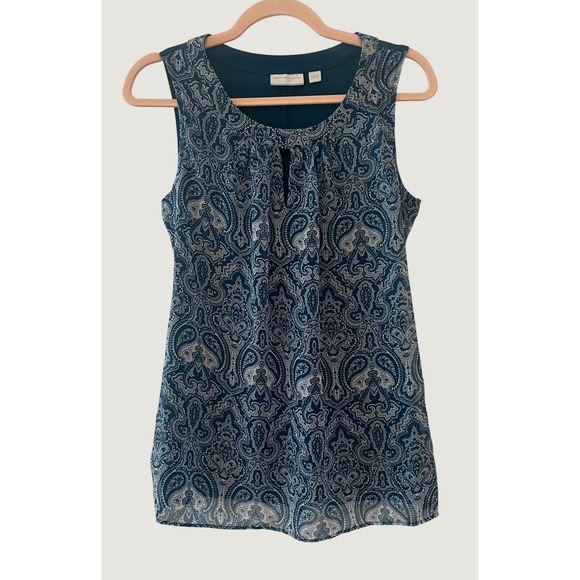 New York & Company Tops - New York & Company Blouse Womens M Teal Paisley Shell Tank 1644
